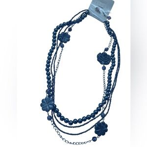 Marysol Multi-Strand Floral Bead Necklace - Black